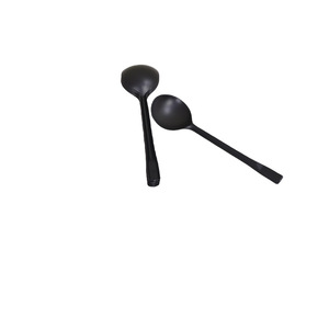 Disposable Plastic Spoons Black Set For Catering Meal Service Takeout Dessert Fruit Salad Soup Spoons Individually Wrapped - Product Image 5