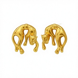 Modernos Pendientes Geométricos de Latón con Forma de Leopardo, Chapados en Oro y con Circonitas, Joyería para Mujer, Regalo - Product Image 2