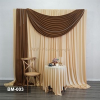 Tissu de draperie en soie marron champagne pour décoration de fond de scène de mariage, rideau de draperie pour événements et décoration de plafond