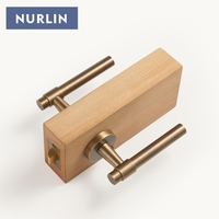 Nurlin laiton massif élégant Style uni Antique Bronze mat or chambre salle de bain poignée de porte Passage intimité serrure à mortaise