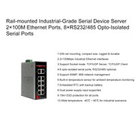 Servidor Serial Montado en Riel Cloudlink, Gateway Inalámbrico Industrial RS232/485 Modbus, Transmisión Transparente, Doble Alimentación