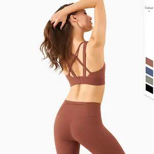 2023 vendita calda ad alta resistenza con chiusura a cuscinetto fissa reggiseno sportivo da allenamento Top da donna alto supporto reggiseno Yoga