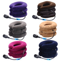 Collier cervical gonflable Skyhope-D en polyester et nylon, extensible, réglable, pour le soutien du cou