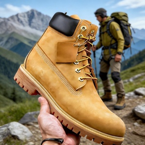 Hiking <b>Boots</b> Slip Resistant Breathable <b>Safety</b> Work Shoes Men <b>Women</b> Steel Toe WaterproofGenuine Leather Industrial Resistant - Product Image 1