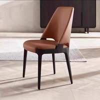 Chaise de salle à manger en bois minimaliste JP moderne en cuir de haute qualité dossier de ménage chaises d'hôtel de Style nordique pour salle à manger