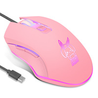 Mouse Ergonómico para Diestros, 3600 DPI, Tipo-C, Cableado, RGB, para Juegos, Conexión USB, Compatible con Teléfonos Inteligentes y PC