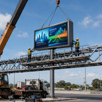 Affichage LED extérieur couleur P3 P4 P5 4K IP65 étanche, panneau publicitaire numérique routier haute définition long format