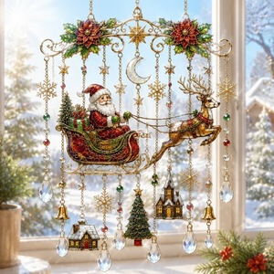 Campanella a Vento in Acrilico a Forma di Animale per <span class=keywords><strong>Natale</strong></span>, Acchiappasole, Nuovo Arrivo Transfrontaliero, Design Piatto Dipinto per le Feste, Decorazioni Moderne, Addobbi - Product Image 3