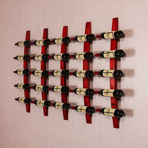 レッドウッドデザイン壁取り付けステンレス鋼ワインラッククリエイティブ赤ワインハンガーカスタムカラー無垢材大型家庭用家具 - Product Image 2