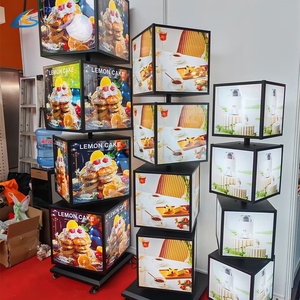 Tùy chỉnh tầng thường vụ Bảng Menu hiển thị Cube Acrylic Hộp ánh sáng LED bốn mặt xoay quảng cáo ánh sáng Hộp Đăng - Product Image 4