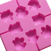Moule à sucettes en silicone 8 cavités en forme de cœur, échantillon gratuit d'usine 269, pour chocolat, bonbons durs faits main, sans BPA, résine