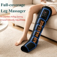 Masseur de jambes sans fil à pression d'air avec 8 chambres d'air, machine de massage complète pour mollets et pieds, 8 modes, 4 niveaux pour après l'entraînement