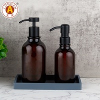 Emballage cosmétique, flacon pompe liquide noir mat 300 ml 500 ml, flacon de shampooing de luxe, flacon vide personnalisé pour lotion pour la peau et les cheveux