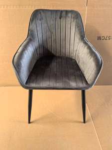 Haute densité éponge doux rembourré velours siège arrière cadre en métal salon Restaurant salle à manger <span class=keywords><strong>chaise</strong></span> avec pieds de peinture noire - Product Image 2