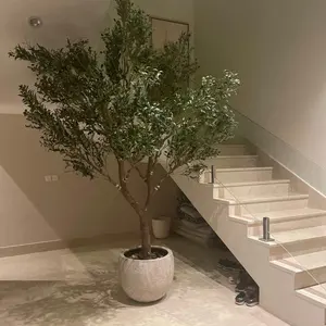 Grand olive artificiel arbre d'art détachable tronc en plastique