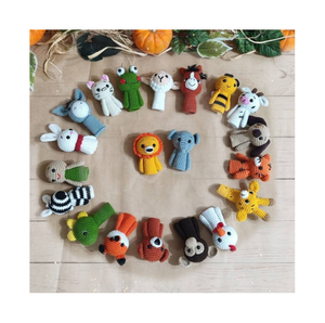 Customized Hand Crochet Baby Finger <strong>Puppets</strong> Amigurumi Gifts for Kids Lovely Bear Bunny and <strong>Tiger</strong> Finger <strong>Puppets</strong>