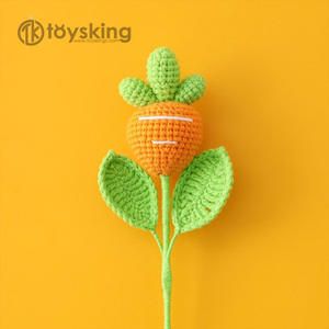 Bouquet di Fiori in Filato a Forma di Frutta e Verdura per Animali Piccoli, Decorazione per la Festa dei Bambini, Bouquet Finito con Motivi Carini di Mickey, Panda e Pulcino - Product Image 3