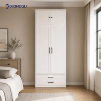 Armoire autoportante en acier avec tiroirs supérieurs pour chambre à coucher, idéale pour l'organisation intérieure des condos, villas et maisons