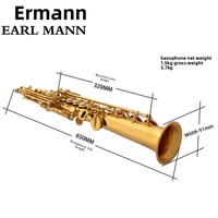 Ehrman Professional Treble Drop B Lacquered Gold Split Brass Saxophone