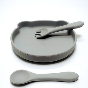 Plateau repas pour enfants en silicone avec ventouse, vaisselle d'apprentissage et d'entraînement en silicone de qualité alimentaire - Product Image 3