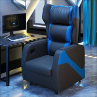 Canapé de jeu inclinable moderne pour une personne, dossier réglable, fauteuil inclinable à boutons, en cuir PU, pour la maison, les bureaux, les salles de sport électronique, les hôtels