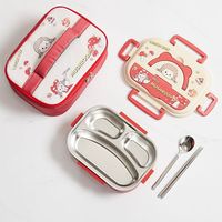 Boîte à bento durable en acier inoxydable, chauffable, avec 3 compartiments, hermétique et conservant la fraîcheur