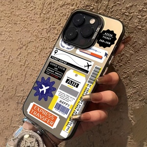 <span class=keywords><strong>Coque</strong></span> de téléphone portable Imd de luxe ultra-mince pour <span class=keywords><strong>iPhone</strong></span> 17 Pro Max a Transparent noir Imd matériel <span class=keywords><strong>coque</strong></span> de téléphone étiquettes d'avion - Product Image 3
