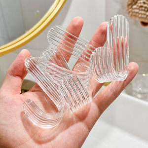 <b>Acrylic</b> Adhesive Hooks Rectangle Wall Mounted Punch Free For Bathroom Door Entryway <b>Storage</b> - Product Image 3