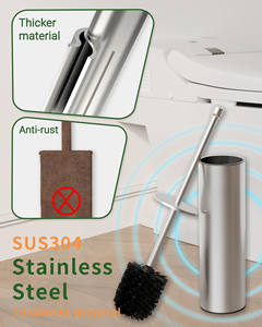 Support mural en acier inoxydable pour brosse de toilette, brosse de nettoyage WC, support de brosse de salle de bain - Product Image 4