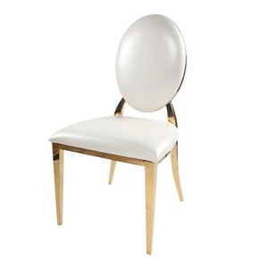 เก้าอี้รับประทานอาหารหรูหราสีทอง เฟอร์นิเจอร์งานแต่งงาน เก้าอี้จัดเลี้ยงโรงแรมสแตนเลสสำหรับงานแต่งงาน - Product Image 6