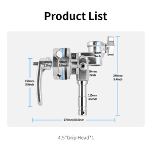 Selens MF7012 <span class=keywords><strong>estudio</strong></span> de fotografía 4,5 ''Haloran soporte adaptador cabeza de agarre Universal para brazos mágicos y marcos de tablero de bandera - Product Image 6