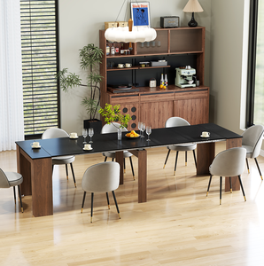 Multifunctional Extendable Modern Scandinavian Solid Wood Living Room Console <b>Table</b> with Storage - Product Image 2