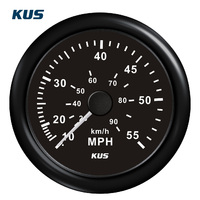 Speedometer Tabung Pitot Laut 0-55MPH dengan Lampu Latar Anti-getaran untuk Kapal Perahu