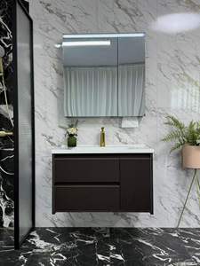 Meuble de salle de bain moderne pour hôtel, miroir intelligent, en contreplaqué résistant à l'eau, mural, avec coiffeuse et <span class=keywords><strong>armoire</strong></span> à <span class=keywords><strong>pharmacie</strong></span> - Product Image 2