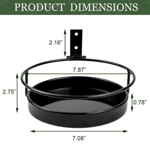 Wall-mounted plant <b>stands</b>, 2-piece set, metal flower <b>pot</b> wall rack, black, indoor/outdoor decorative floating flower <b>pot</b> rack - Product Image 1