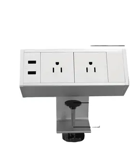 Kami Menyetujui Permukaan Meja Dipasang Penjepit Dapat Dilepas Pada Pemasangan Mudah Tanpa Lubang Soket High End dengan 2AC Outlet 2usb