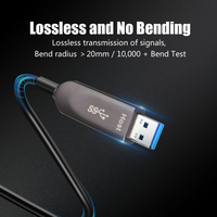 Câble d'extension USB souple long VCOM à fibre optique USB3.2 Gen2 Type A vers A 10 Gbit/s avec amplificateur de signal pour transfert de données 30m 50m