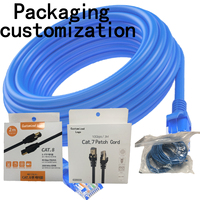 20ft Cat8 SFTP kabel Patch 26AWG tembaga terbaik kabel komunikasi RJ45 Cat8 berlapis emas 40Gbps 2000Mhz kabel Internet
