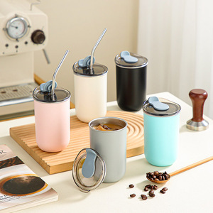 USA 300ML Mini Stainless Steel 304 Leak-Proof American Style Coffee Mug with <b>Lid</b> <b>Straw</b> Vacuum Insulated Travel <b>Tumbler</b> - Product Image 1