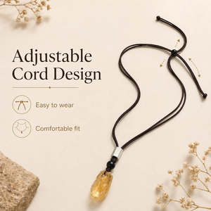 Wholesale Natural Raw Citrine <strong>Necklace</strong> Adjustable <strong>Braided</strong> Cord Crystal Pendant November Birthstone Jewelry for Men Women Bulk - Product Image 5