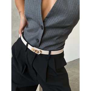 Ceinture élégante en cuir synthétique pour femmes, avec boucle de verrouillage, ceinture élastique fine pour tenue de mariage et de cérémonie - Product Image 3