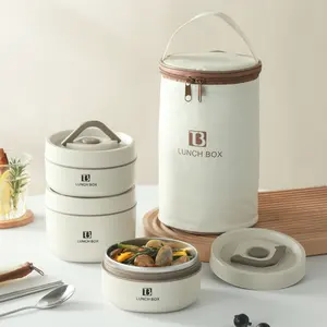 Hoge Kwaliteit Magnetron 304 Roestvrij Staal Lunchbox Draagbare Voedsel Pot Voor Warme Voedsel Fles Ronde Verzegelde Containers Pot