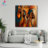 Art mural abstrait d'influence africaine UNIART, œuvre d'art de style africain sans cadre, impression sur toile, art mural pour la décoration de la maison