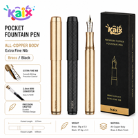 Pluma Estilográfica de Latón de Primera Calidad, Directo de Fábrica KAIX, Cuerpo de Cobre, Recargable, para Papelerías