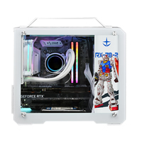 Lovingcool Portable Desktop Computer With M-ATX/ITX Case RGB Full Tower Cabinet for Mini Pc Case Tempered Glass Transparent Case