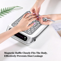 Collecteur de poussière à ongles professionnel rechargeable 100W-Aspirateur de table avec écran tactile LCD, forte aspiration et réglable 0-4000RPM