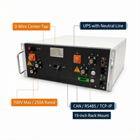 Système de gestion de batterie (BMS) GCE haute tension 80S 256V ±128V 3 fils avec prise centrale 700V 250A pour UPS, neutre CAN RS485 TCP/IP OEM ODM
