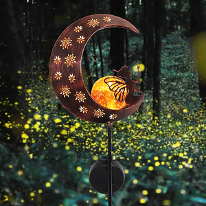 Solar <strong>Moon</strong> Angel Yard Garden Light, Solar Landscape Lights Solar Pathway Stake Lights <strong>Moon</strong> Fairy Glass <strong>Globe</strong> with Angel - Product Image 6