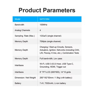 1ชิ้น4CH micsig ใหม่100MHz แบนด์วิธระดับมืออาชีพการวินิจฉัยและบำรุงรักษา SATO1004ออสซิลโลสโคปรถยนต์ - Product Image 6