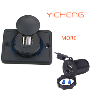 Ổ Cắm USB Hai Cổng Đôi 12V 24V Cho Xe Hơi Bảng Sạc Nhanh Bề Mặt Đế Phẳng Bộ Sạc USB Cho Xe Buýt - Product Image 6